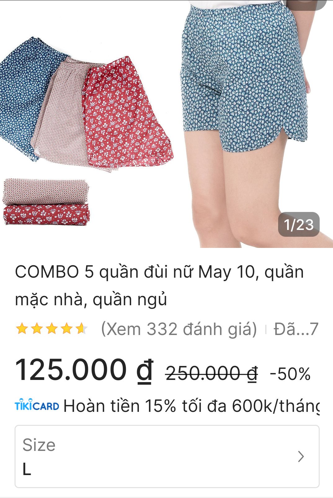 1/ Hài lòng:  nhận hàng đúng hình, chính hãng. Vải đẹp, mịn, không bay màu, cotton mềm mát. Form quần ôm đẹp, bạn nào muốn thoải mái nên lấy size lớn hơn. Giá xứng với chất lượng. Nên mua dùng.

2/. KHÔNG HÀI LÒNG: NỘI DUNG GIÁ BÁN KHÔNG TRUNG THỰC.
   - Trên web ghi giá 250k GIẢM50% , còn lại 125k.
  - Thực tế nhận hàng, có barcode giá của NSX combo là 125k.
 ==> như vậy có phải tôi bị *** không?
( * Tôi muốn góp ý để shop cải tiến tốt hơn.)
