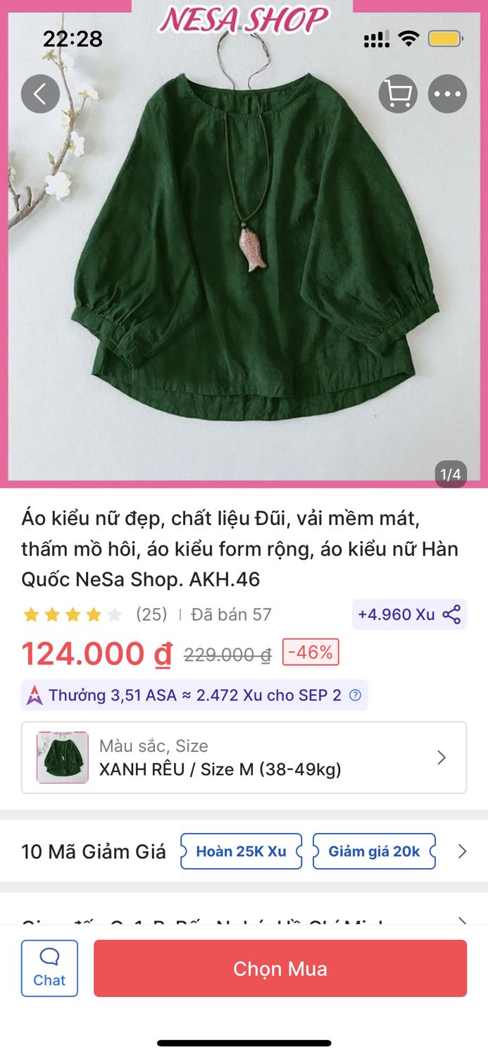 Kiểu đẹp mặc hack dáng, tiếc là áo màu xanh đỏ bị ra màu. Nhưng nói chung ok so với tầm giá, lần 1 mua 229k lần sau giảm còn 143k...129k Kiểu đẹp mặc hack dáng, tiếc là áo màu xanh đỏ bị ra màu. Nhưng nói chung ok so với tầm giá, lần 1 mua 229k lần sau giảm còn 143k...129k