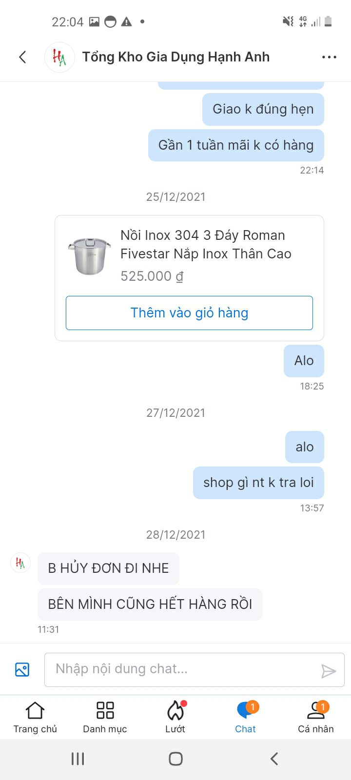 Shop cư xử vô văn hóa,  không tôn trọng khách hàng.