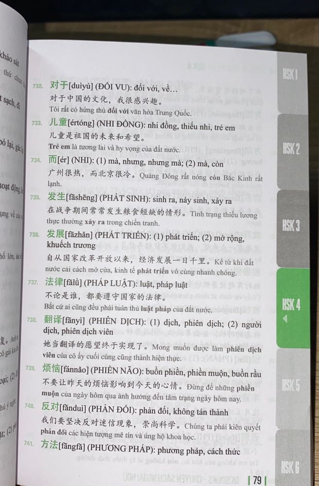 Sách rất đẹp nha, cầm vừa tay dễ tra từ lắm ạ. Nội dung thì rất hay ạ có pinyin và vd, từ vựng hsk chia theo từng cấp nên dùng để học và ôn tập lại từ vựng quá là oki lun