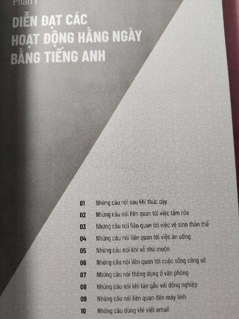 Mới mua nên mình cũng không thể đánh giá nhiều, nhìn chung sách ổn. Mình mua để học thêm từ vựng và cách áp dụng các câu đó trong một đoạn hội thoại..v.v.