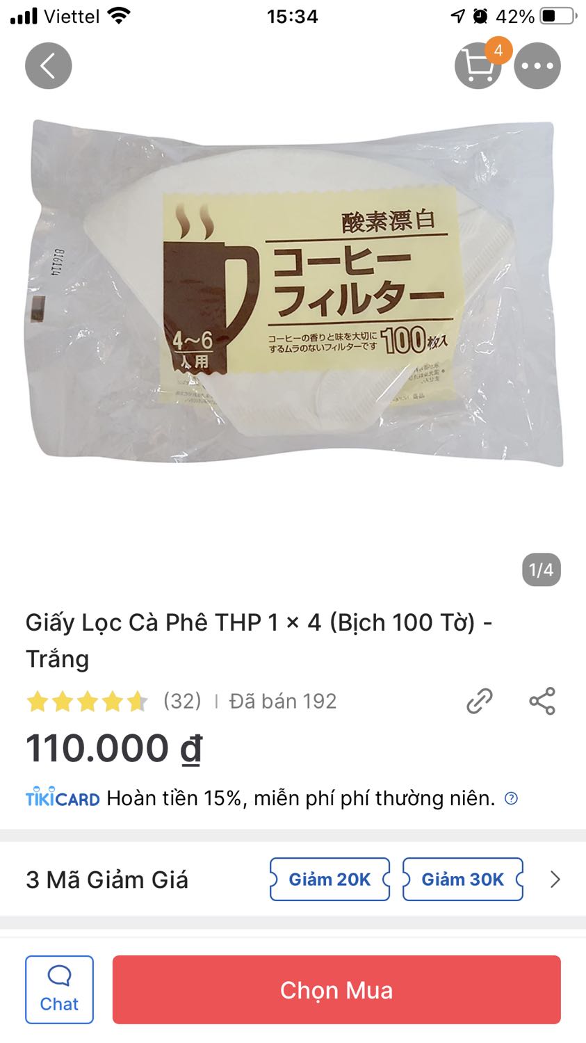 Quảng cáo cố ý gây hiểu nhầm. Đề nghị nhận lại hàng hoặc tôi sẽ khiếu nại lên Tiki. Ghi 1x4 (bịch 100 tờ). Nhung giao 1 bịch