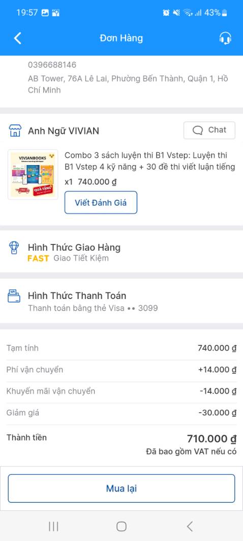 Mình đã mua, sách rất tốt, chất lượng giấy và nội dung thực sự rất tốt. Nhưng mình thi gấp, nên mua trước khi thi 1 tuần, ôn nhanh đậu nhanh. Giờ sách mới toanh 99%, Mình không dùng nữa, Mong muốn được *** nữa giá, thực sự mới 99,99%. Trong hình có *** mình nha.