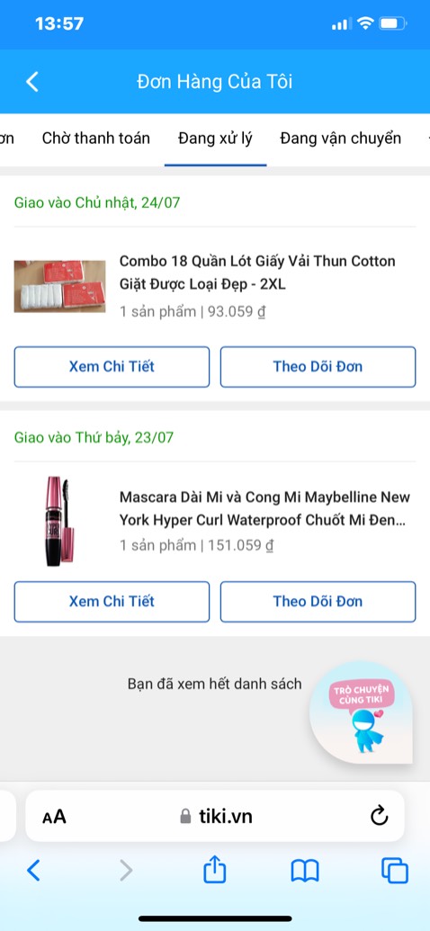 Hàng không giống hình tôi đã chọn. Loại tôi chọn là quần vải cotton.Yêu cầu Tiki giải quyết vấn đề giúp. Tôi rất không hài lòng