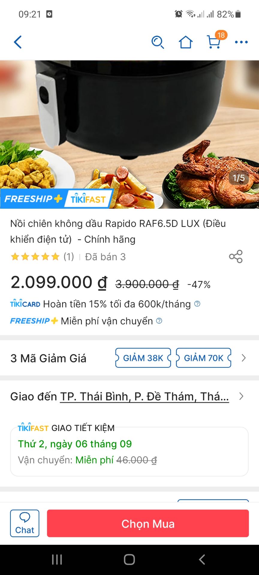 sản phẩm  nấu nướng ok, đẹp, tiện dụng, dễ sử dụng, i như nồi cơm điện mở ra lấy nồi dễ dàng rửa và vệ sinh nồi và  cả nắp nồi, hôm qua chủ nhật, mình đã thử nướng cá, nướng gà rất ngon, quan trọng nấu không thì nóng, đỡ phải chiên rán mất thời gian, và lau chùi bếp, và đỡ ăn nhiều dầu mỡ vào người, ủng hộ 5*