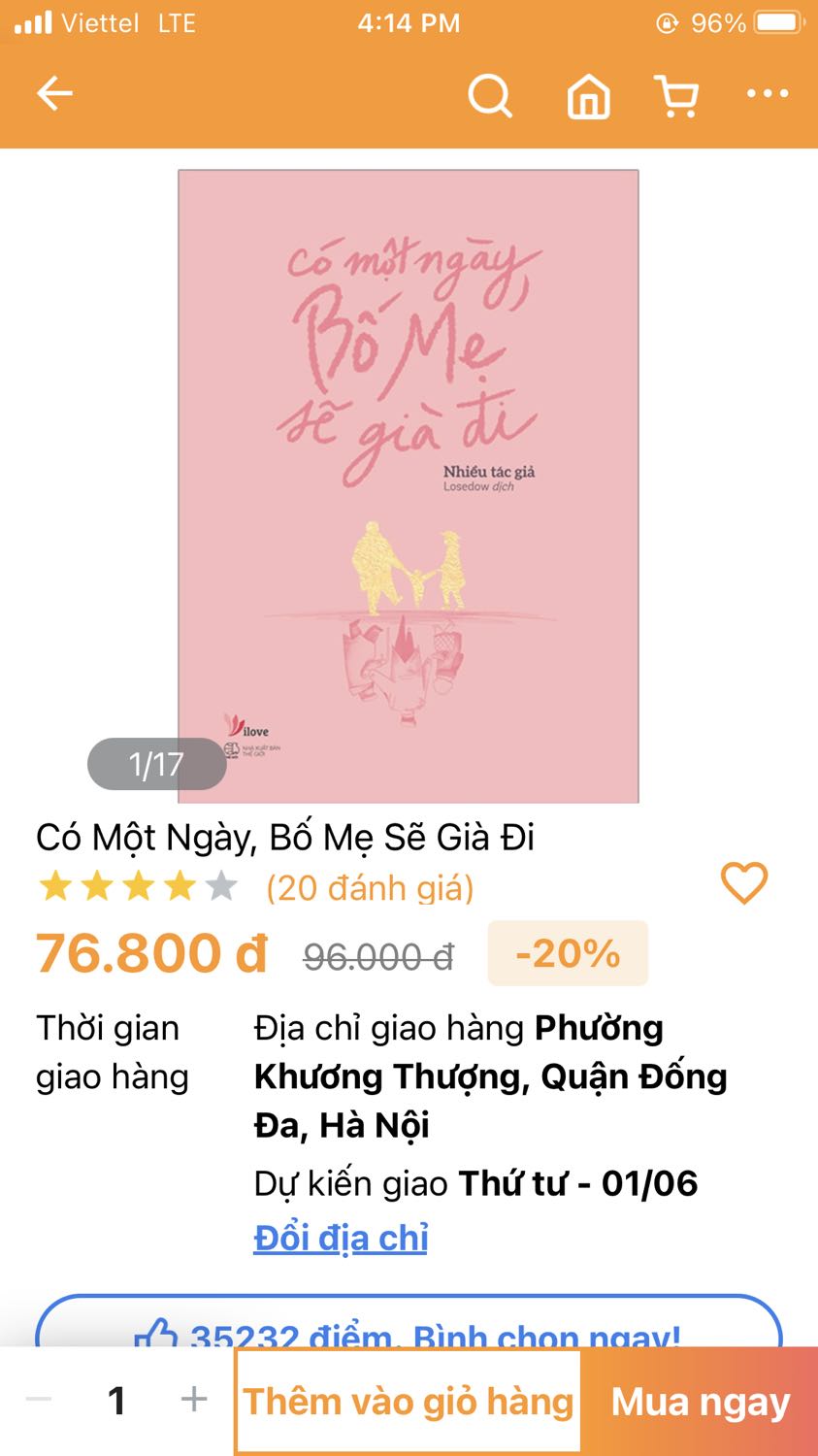 Sách mới okee lắm, sáng đặt chiều giao r, nhanh bất ngờ, khâu đóng gói hơi sơ sài, bọc một túi nilong ngoài, may là giao nhanh nên k bị ảnh hưởng nhiều, bìa hơi xước, khâu đóng gói và chuẩn bị nhanh, đáng mua ạ