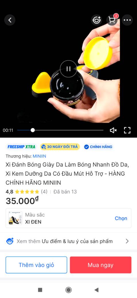 Giáo hàng k đúng sản phẩm quảng cáo. K có chụp nắp và bông đánh giầy.
Đề nghị Tiki xem lại và kiểm duyệt kỹ về các đơn vị hợp tác nhà cũng cấp như thế này. Mua bão nhiêu lần đều ( hình ảnh mang tính chất minh hoạ. nói đúng Treo đầu dê bán thịt ...  theo việc đánh tráo khái niệm của khách hàng )