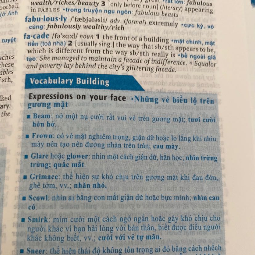 Một quyển từ điển quá ư là hữu ích, ai biết cách xem và khai thác hết công dụng của từ điển này thì chả mấy mà 10.0 ielts chứ đùa. Nói vui vậy thôi chứ ngoài giấy mỏng ra thì quyển nì không chê vào đâu được. Phần cuối là từ vựng theo một số chủ đề, có hướng dẫn cách viết một số dạng bài (dùng cả tiếng anh lẫn tiếng việt), phần giải thích từ cũng dễ hiểu. Nói chung là xứng đáng với giá tiền.