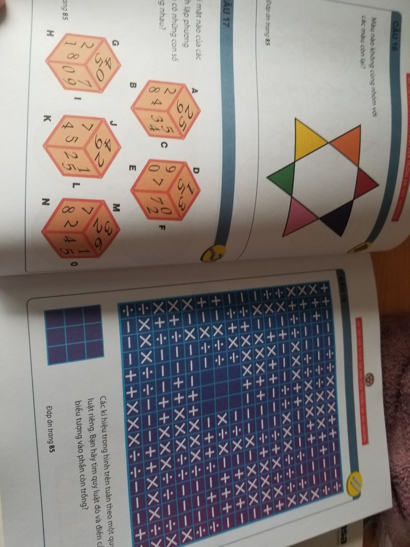 Quyển này với quyển trắng là cùng bộ với nhau do Đông A xuất bản. Các câu đố giúp mình rèn luyện trí não, tư duy rất hay. Phần đáp án và lời giải khá chi tiết. Vừa chơi vừa học rất thú vị.