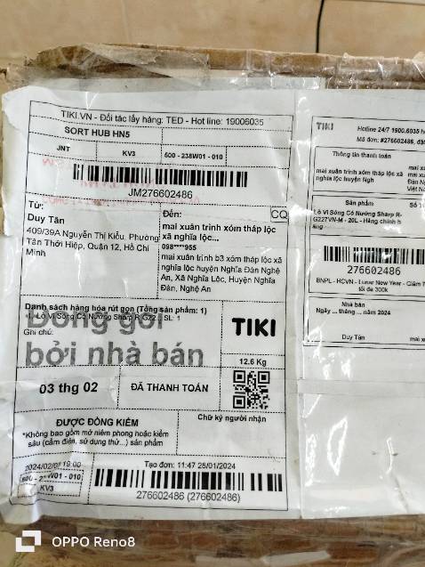 Bên bán hàng không trung thực .tôi mua lò vi sóng nhưng gửi cho tôi vỉ nướng .tiki cần bồi thường cho tôi