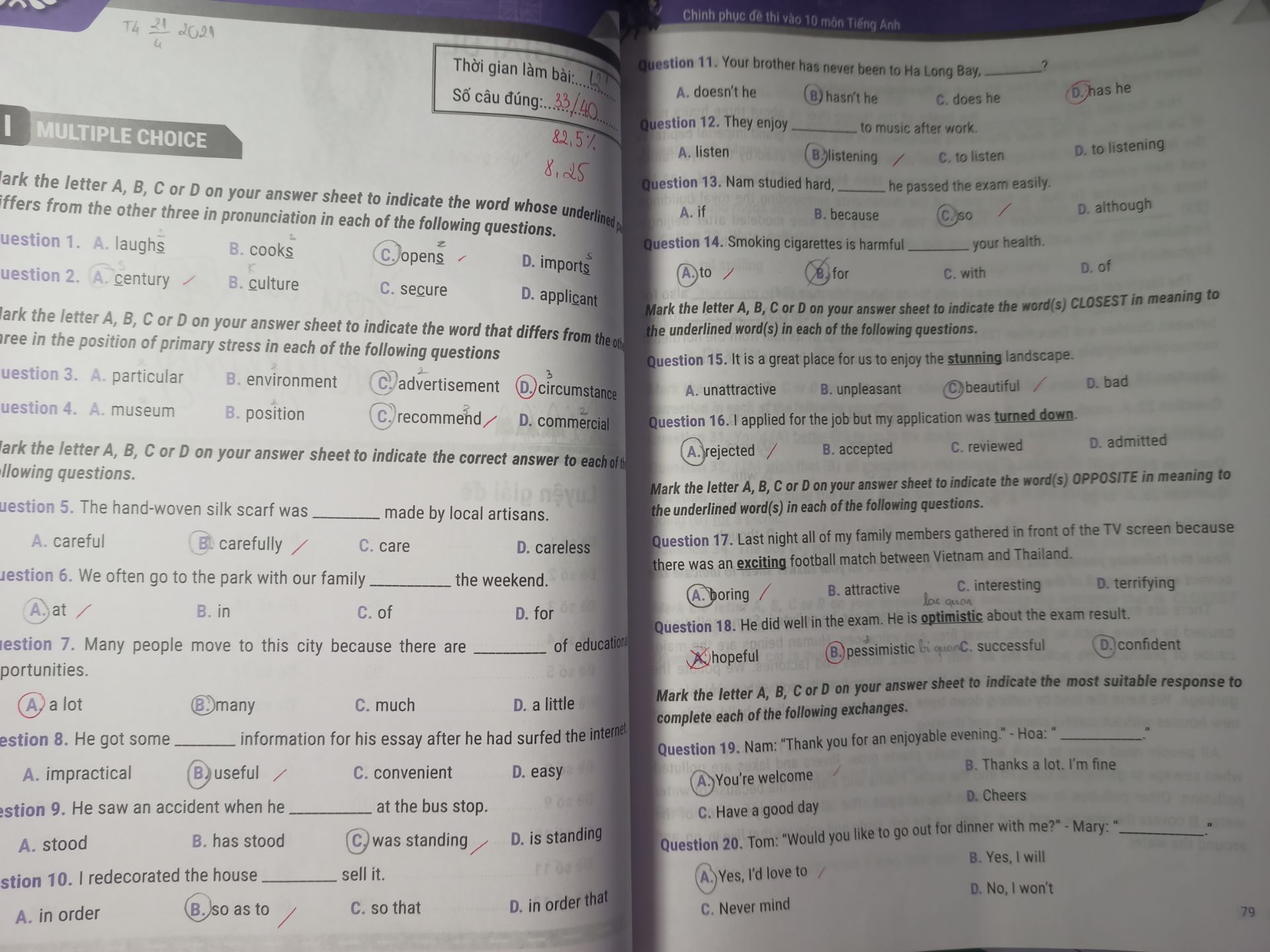 Sách có phần lý thuyết được trình bày rõ ràng, dễ học, chia ra nhiều phần. Về bài tập thì có ngay sau mỗi chuyên và và đề thi gần cuối. Phần đáp án nằm ở cuối sách, giải rất chi tiết và dễ hiểu. Giao hàng cũng nhanh nữa mọi người ơi. Các bạn nên mua nhaaaa