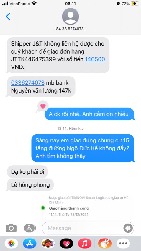 Shipper giao không đúng địa chỉ. Đã chuyển tiền nhưng không nhận được hàng