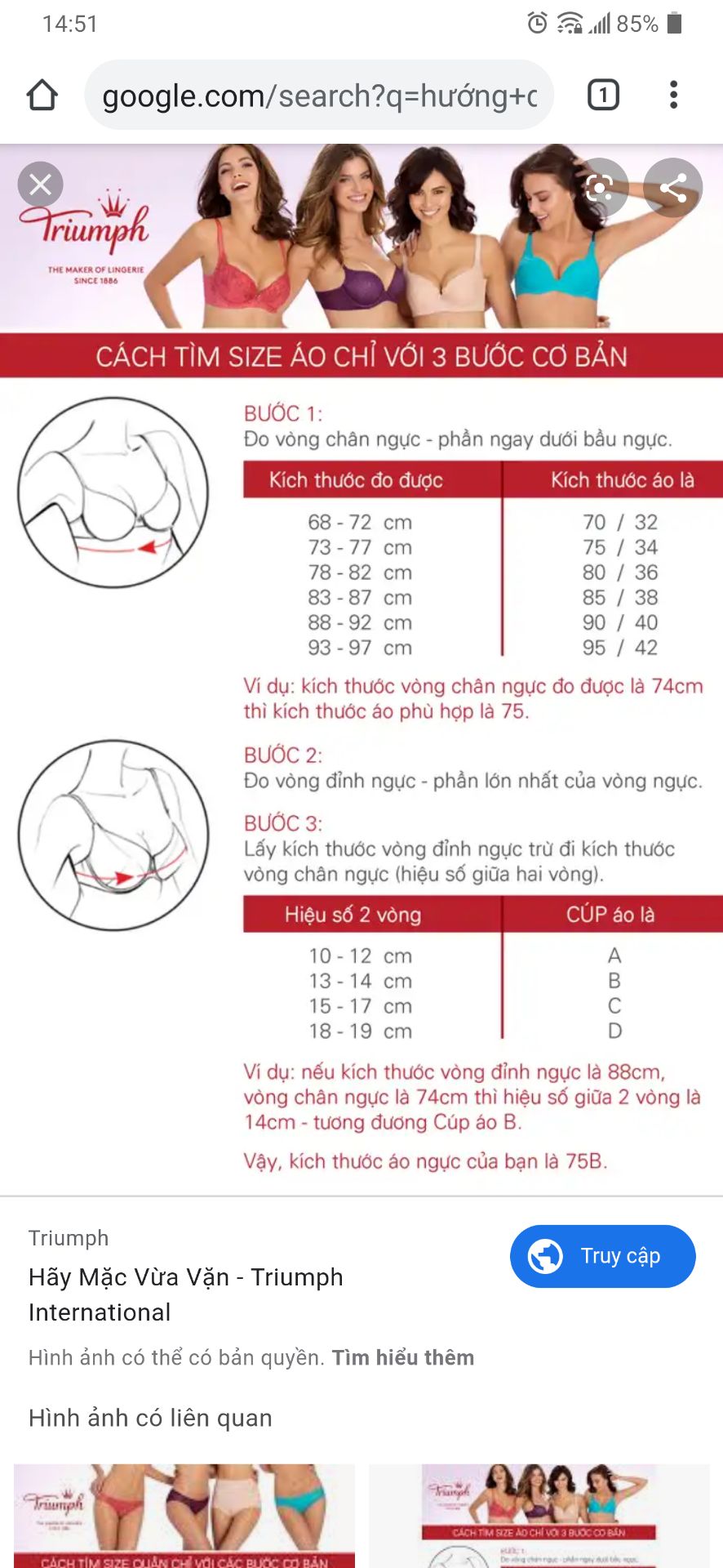 Sản phẩm chất vải mịn, màu sắc tốt, tuy nhiên KHÔNG NÊN MUA sản phẩm này ở TiKi. Mình mua sản phẩm này theo  hướng dẫn  số đo của  thương hiệu Triumph (đã + thêm kích cỡ để mặc thoải mái) tuy nhiên lúc về mặc vẫn bị kích do hơi chật. mình liên hệ CSKH tiki vì trên trang bán hãng Triumph có chính sách đổi trả hàng miễn phí trong 30 ngày. Tuy nhiên nhiều ngày trôi qua ko có phản hồi. mình gọi lại thì được TIKI phản hồi " Danh mục hạn chế đổi trả, từ chối đổi trả, từ chối thu hồi", mình yêu cầu  liên hệ trực tiếp hãng Triumph để được đổi cỡ lớn hơn nhưng TiKI từ chối