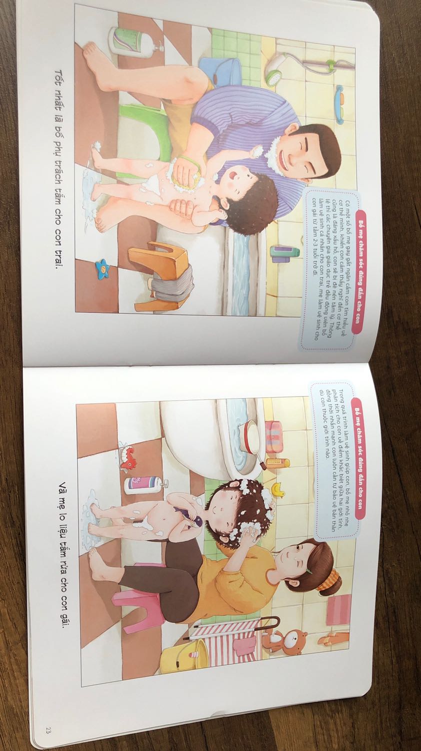 Sách in đẹp, dày dặn. Nhờ đọc sách bé bắt đầu hiểu nam và nữ khác nhau, nhờ sách mà giải thích cho con cũng dễ hơn