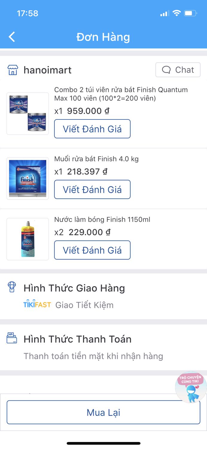 Mình mua đơn hàng 3 món, trong đó có 2 chai nước làm bóng 1,5L thì shop chỉ đóng gói  có 1 chai. Mình đã nhắn tin cho shop, mong shop xử lý việc thiếu 1 chai này. 
Còn chất lượng sản phẩm này thì khỏi bàn rồi nên 5 sao cho chất lượng của sp.