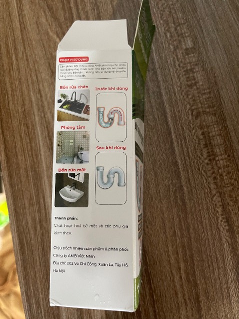 Sp thật sự hiệu quả, cái ống cống nhà mình tắc mà dùng 1 hộp  là nc chảy mạnh liền, sẽ tiếp tục ủng hộ nếu có dịp 👍