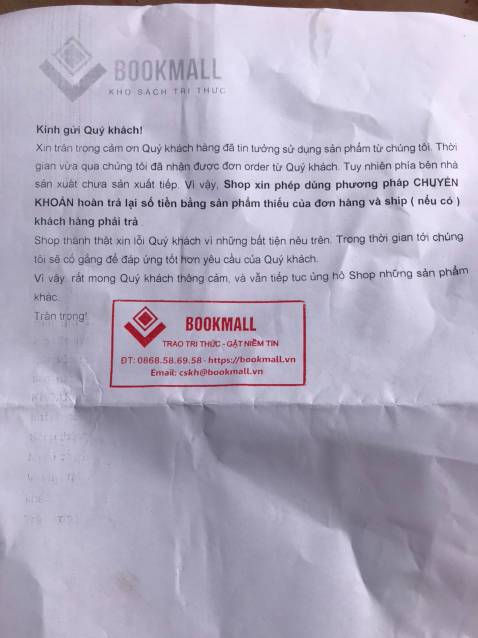 sai sản phẩm đơn hàng