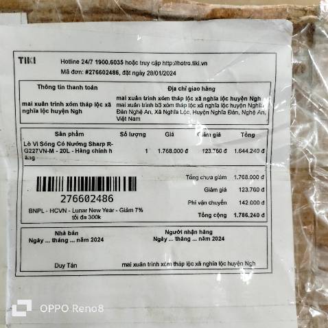 Bên bán hàng không trung thực .tôi mua lò vi sóng nhưng gửi cho tôi vỉ nướng .tiki cần bồi thường cho tôi