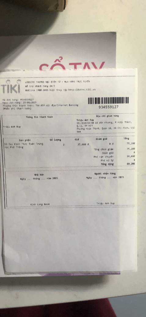 Hi shop, mình mua 2 cuốn, nhưng chỉ nhận được 1 cuốn, shop kiểm tra lại thông tin giúp mình.