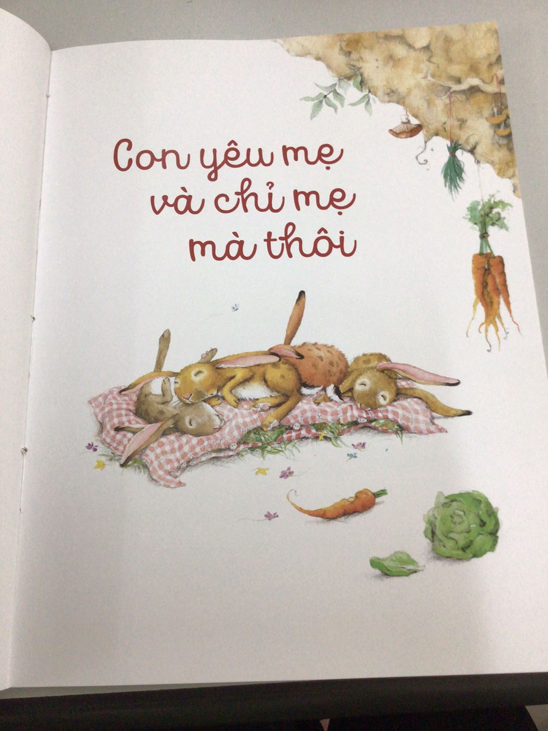 Cuốn sách hay tuyệt vời. Chất lượng giấy cũng tốt. Sách gồm 2 câu chuyển nhỏ xoay quanh nhân vật bé thỏ với mẹ và hai em gái. Câu chuyện nhẹ nhàng, tình cảm. Bé rất thích.