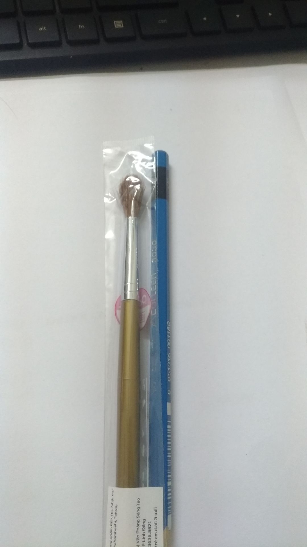 cọ nhìn ngoài đẹp, mình chụp ảnh cùng bút chì để các bạn ước lượng kích cỡ