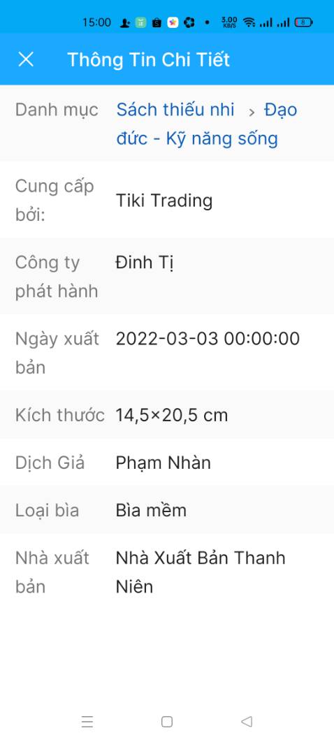 Sản phẩm không giống mô tả. Tôi nhận đc sách xuất bản 2021, và kích thước không giống như  hình ảnh mô tả.