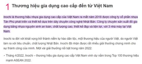 Tự hào về sản phẩm thương hiệu Việt . Mãi yêu tiki , mãi yêu inochi