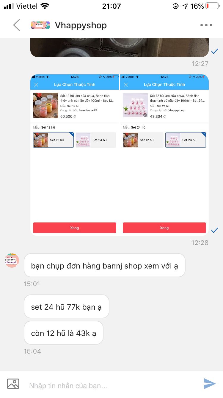 mình đặt set 24c nhưng shop chỉ giao 12c, sau khi mình nhắn thì lại sửa giá sản phẩm và rep mình như trên. ko đáng vài đồng nhưng mất uy tín quá