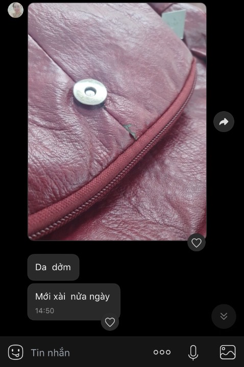 Sản phẩm chất lượng kém, mới dùng nửa ngày