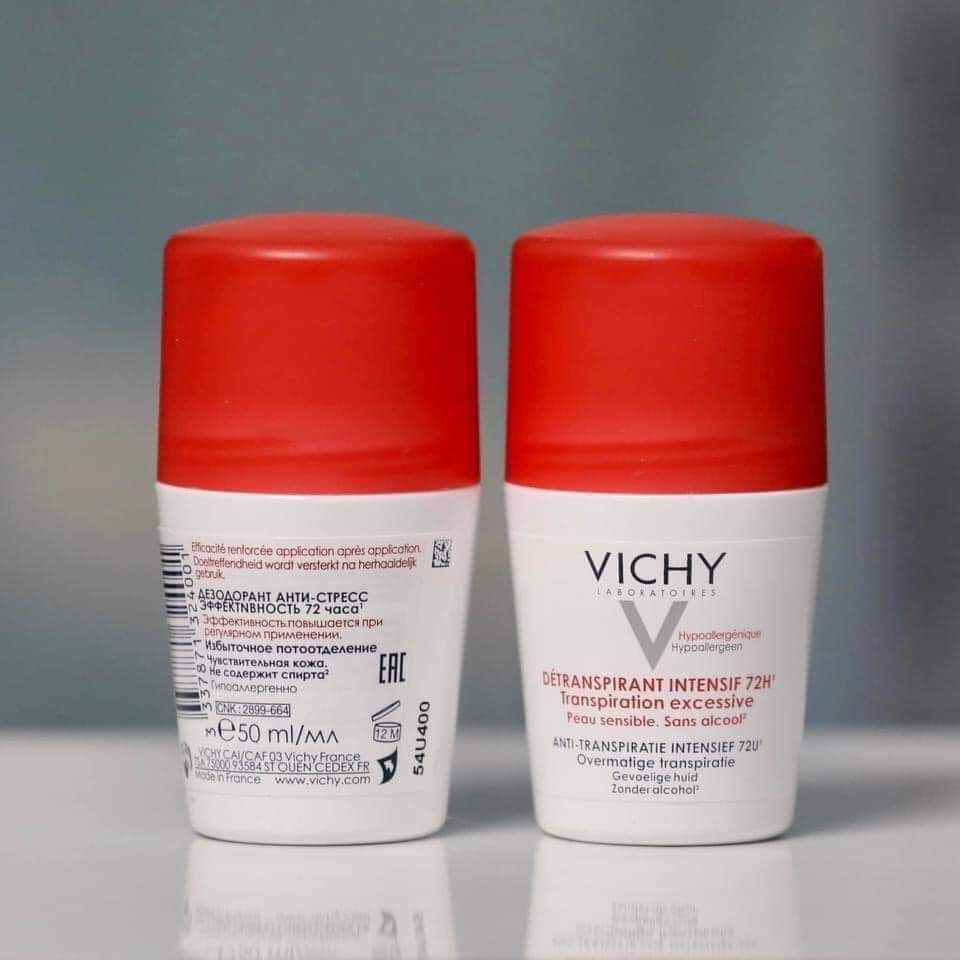 💥Lăn nách Vichy Pháp - nói không với mồ hôi, mùi khó chịu, ố vàng trên áo 
❤️1. Vichy đỏ : Điều trị tiết mồ hôi chống stress suốt 72h – (Stress Resist Traitement anti-transpirant 72h). Quá ư là thích hợp với những nàng phải làm việc văn phòng dù điều hòa bật cả ngày nhưng vẫn khốn khổ với trường hợp này nhé.