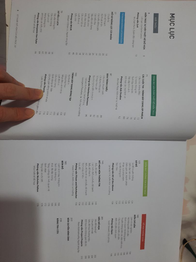 Một cuốn sách nhà các bạn sinh viên hay dân kiến trúc nên mua, đảm bảo là nội dung cực kì hữu ích luôn, hình thức thì đẹp, sách màu in siêu đẹp luôn đó, nói chung là 10đ 👍

Nội dung phần lớn là về cách thức trình bày, bố cục, màu sắc, canh chỉnh chữ. . . của một bộ hồ sơ xin việc, lý lịch cá nhân, đồ án. . . Nói chung là sau khi đọc xong cuốn sách này mình học hỏi rất nhiều thứ và nhờ nó mà mình thay đổi nhiều quan điểm thiết kế rất ư là "lỗi thời" của mình (mà trước đó mình không nhận ra). Sách hướng dẫn rất chi tiết các thành phần (từ nhỏ đến lớn, từ chính đến phụ) của một bộ hồ sơ hay tập trình bày đồ án thiết kế.

Trong cuốn này không đề cập gì đến đồ họa máy tính đâu! Kỹ thuật đồ họa ở đây là cách tư duy bố cục, dàn trang trên 1 bản vẽ, trên 1 trang giấy hay trên 1 slide thuyết trình,.... thông qua hình vẽ, biểu đồ, sơ đồ v.v. . . Cuốn này cũng giới thiệu rất nhiều cách thức để diễn đạt ý tưởng (không phải bằng văn bản) theo nhiều hướng khác nhau !!! Rất đáng để học hỏi và để dành làm dữ liệu thiết kế sau này.