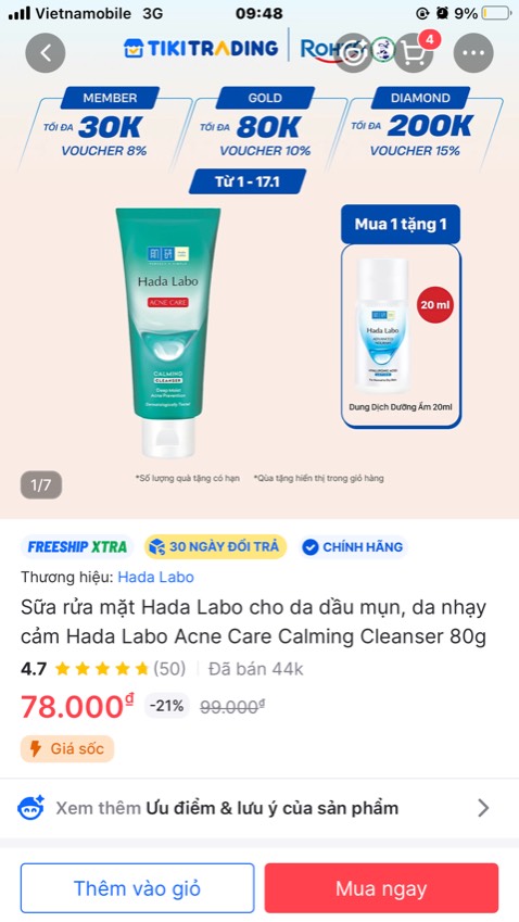 Tôi ko biết tại sao khi tôi đặt lúc đó còn chương trình tặng 1 chai dung dịch nhưng giờ lại ko giao và chai sữa rữa mặt của tôi còn chàng 1 tí ra ngoài ko có tem niên phong miện tuýt cảm giác khá ít nữa tôi có video và hình ảnh