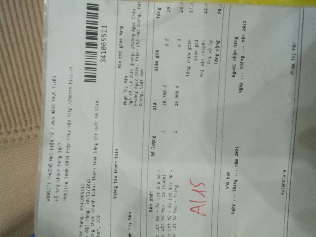 gửi sai màu. Đặt trắng giao đen.