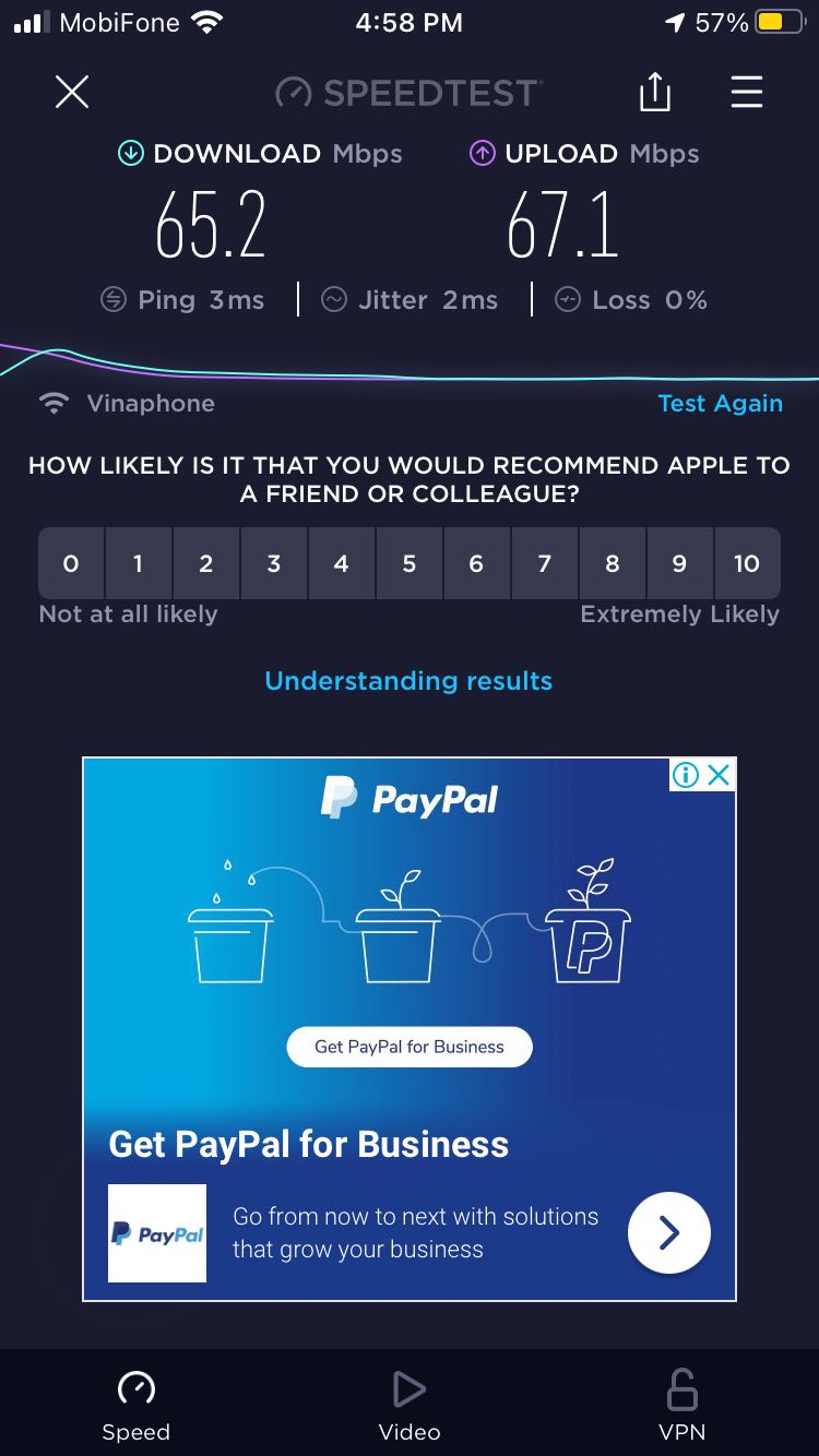 June.8.2021: 
mới lắp xong, mình *** trên speed*** thì đường 5G nhanh hơn 2 đường kia. nhà mình đang dùng gói 50mb cua vnpt. (2 duong kia la: 1 đường của router gốc vnpt cũ, 1 đường 2.4G của cái mới). June.8.2021: 
mới lắp xong, mình *** trên speed*** thì đường 5G nhanh hơn 2 đường kia. nhà mình đang dùng gói 50mb cua vnpt. (2 duong kia la: 1 đường của router gốc vnpt cũ, 1 đường 2.4G của cái mới).