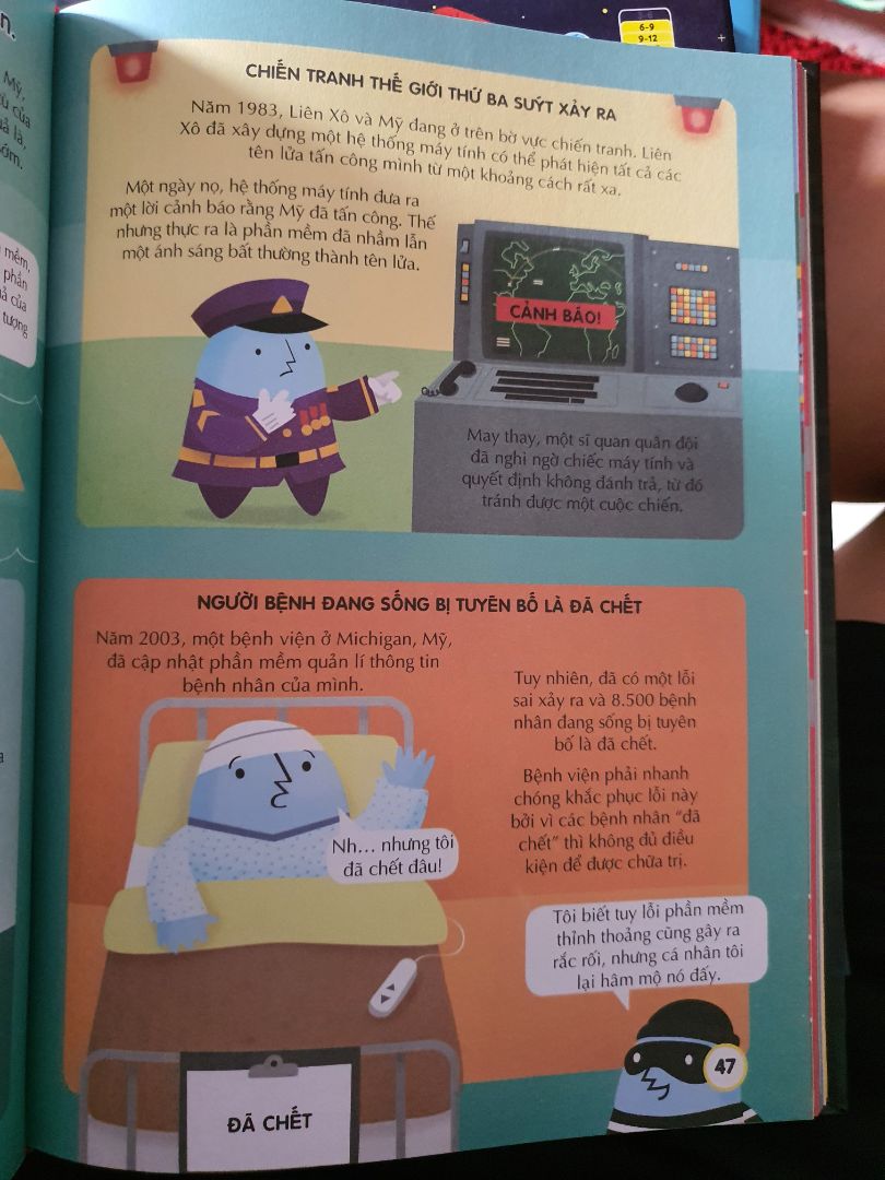 - Nội dung: giới thiệu tổng quan, và chi tiết về các con số, sự thật máy tính, mã hóa trong ngành IT và 1 vài sự kiện độc lạ. 
- Sách được gia công bìa cứng, tạo cảm giác cầm chắc tay, trang sách in màu, chưa được giấy bóng. 
- Giá: hơi cao so với các cuốn như  khoa học, vũ trụ, Trái Đất,...
