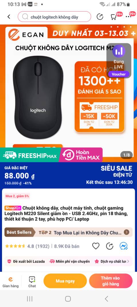 Sau 2 tuần sử dụng, con chuột không còn ăn nữa. Cứ để 1 tiếng không dùng là chuột không nhận. Rồi lại phải on off xài được xíu là lại hư. Hàng dỏm. Không đáng tin cậy. Lần đầu tiên đã mua con chuột mắc hơn x2 mọi lần rồi mà tệ hơn mọi lần á. Mua lại em mới bên *** giá chỉ 1/2 khỏi nhức đầu á.