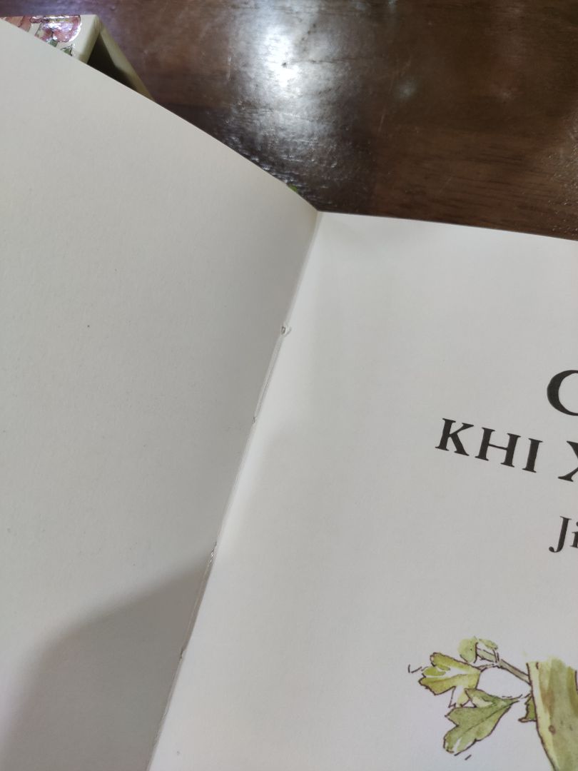 Chất lượng in ấn đóng sách không tốt. Mở ra lần đầu chỉ khâu đã khoét gáy trang thành cả cái hố. Artwork nhiều bức mờ không đồng đều. Logo nhà xuất bản ở bìa còn mờ không ra chi tiết chứ đừng nói.