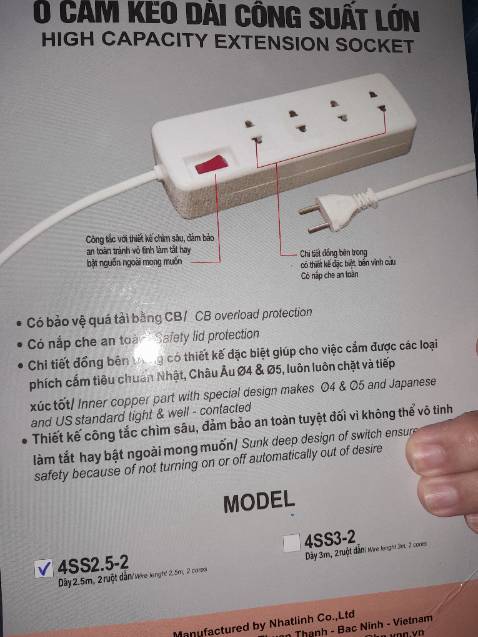 Tốt giống như những gì mô tả. Phích cấm vừa khít ko lỏng ko chặt, cấm nhẹ nhàng chịu nhiệt tốt, thiết kế đẹp mắt chắc chắn, hôm qua mới cấm thử nồi lẩu thấy tốt. giá thành rẻ hơn nhiều nơi bán khác. ko có ăn tiền quãng cáo đâu nha.😄