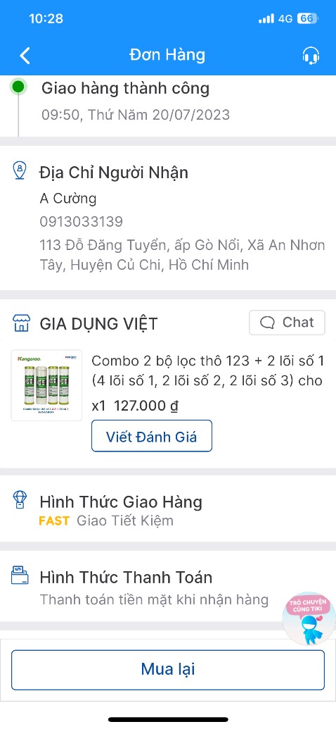Mình đặt đơn này, tổng cộng là 8 lõi lọc. Khi nhận mở ra chỉ có 4 cái - là 1/2 đơn hàng. Nhờ shop xem lại giúp. Cám ơn shop. Mình đặt đơn này, tổng cộng là 8 lõi lọc. Khi nhận mở ra chỉ có 4 cái - là 1/2 đơn hàng. Nhờ shop xem lại giúp. Cám ơn shop.