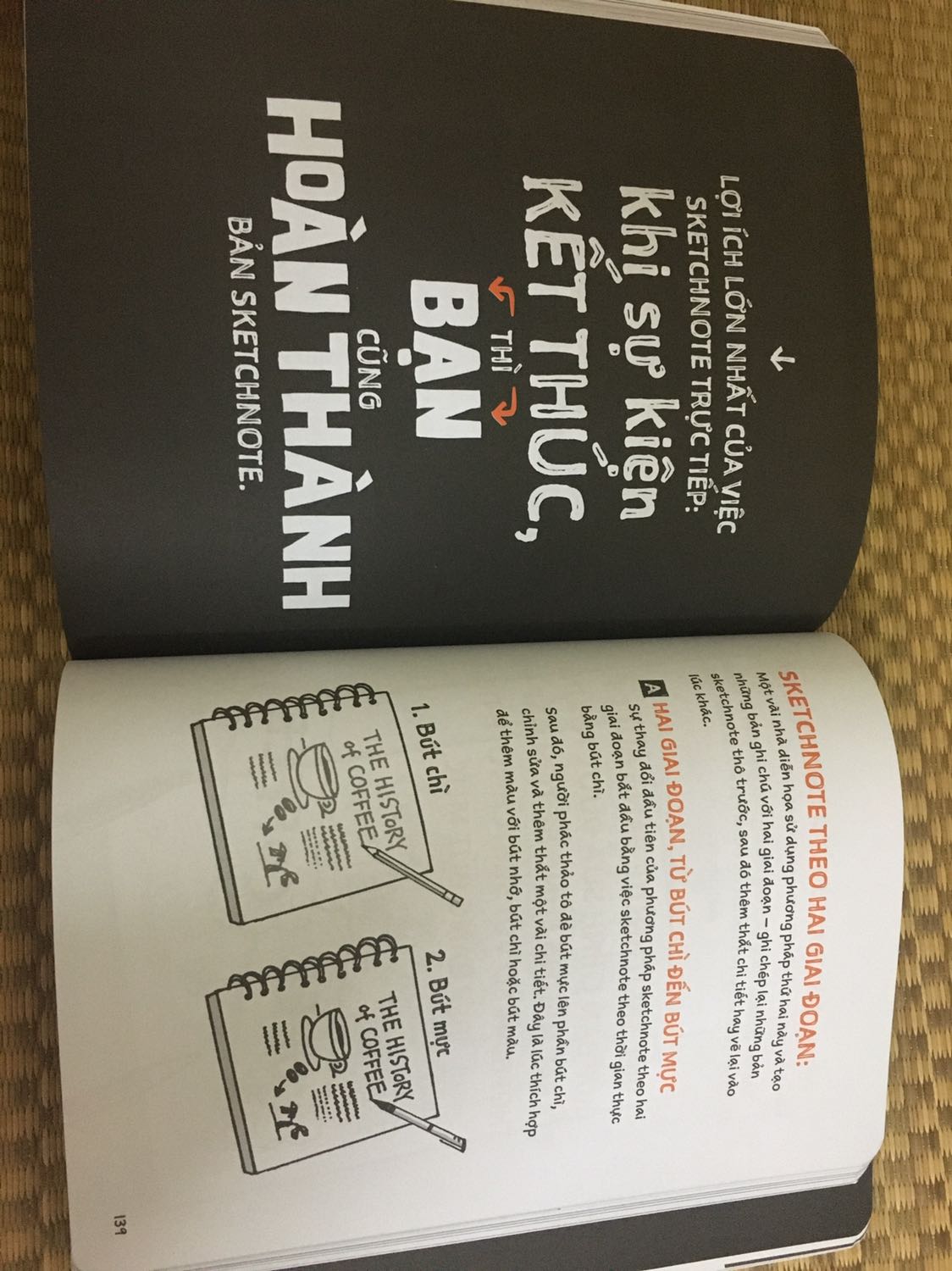 Mình mua được một tháng. Cuốn sách cung cấp những kiến thức bổ ích về cấu trúc, kiểu chữ, cách sắp xếp, lắng nghe và ghi chép hiệu quả, cách vẽ cơ bản cho những người mới bắt đầu như mình. Lúc đầu mình ngại mua vì nghĩ mình cũng không làm đâu nhưng bây giờ thì mình thấy nó thật sự đáng. Mình đã sketchnote được 10 trang và cảm thấy hào hứng hơn trước mỗi giờ học online hơn, mình không còn ngủ gục nữa. Sách trình bày cô đọng súc tích, trực quan, và đúng trọng tâm nên mình có thể đọc hết mà không nản. Mình tìm hiểu thêm thì biết thông tin tác giả là người thầy của nhiều bạn sketchnote trên thế giới và cũng rất uy tín. Nhờ đọc mình cảm thấy đỡ áp lực và tập trung vào việc tận hưởng niềm vui khi sketchnote hơn. Rất đáng mua!