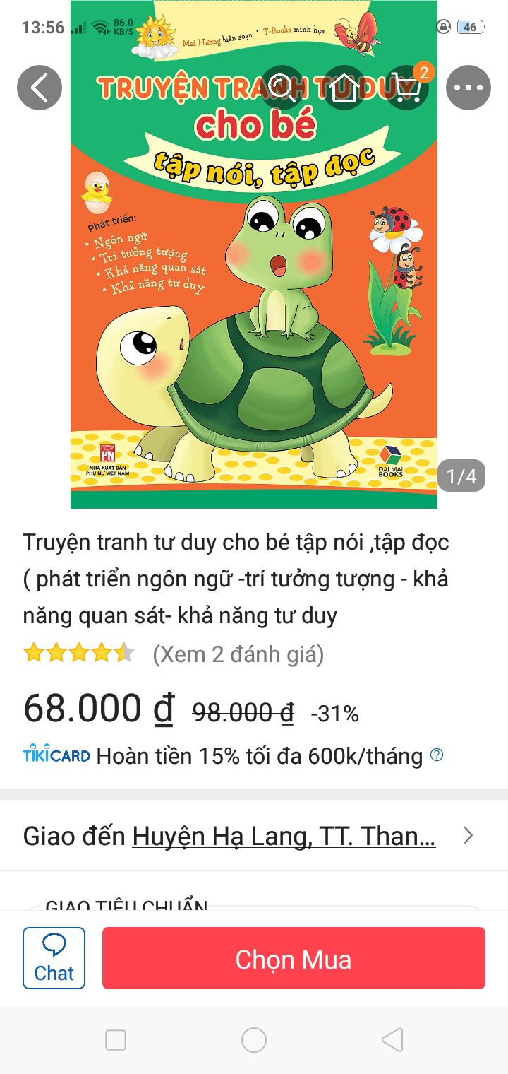 truyện hay, in rõ, rất đẹp, hìn vẽ con vật dễ thương dễ hiểu, bé rất thích. giao hàng siêu nhanh.