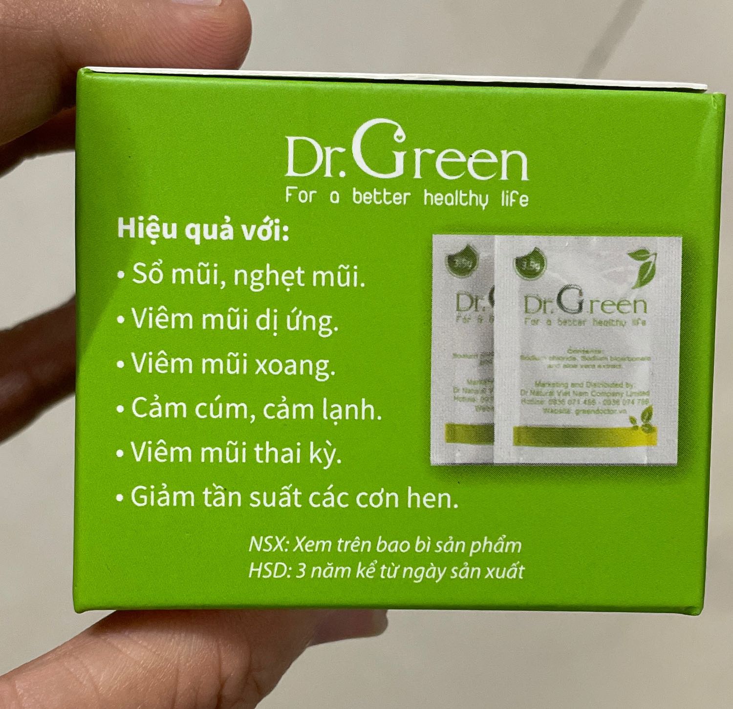 Muối biển xài với bình rửa mũi Dr. Green hiệu quả vệ sinh khoảng mũi, giảm triệu chứng xoang, nghẹt mũi. Muối biển xài với bình rửa mũi Dr. Green hiệu quả vệ sinh khoảng mũi, giảm triệu chứng xoang, nghẹt mũi.