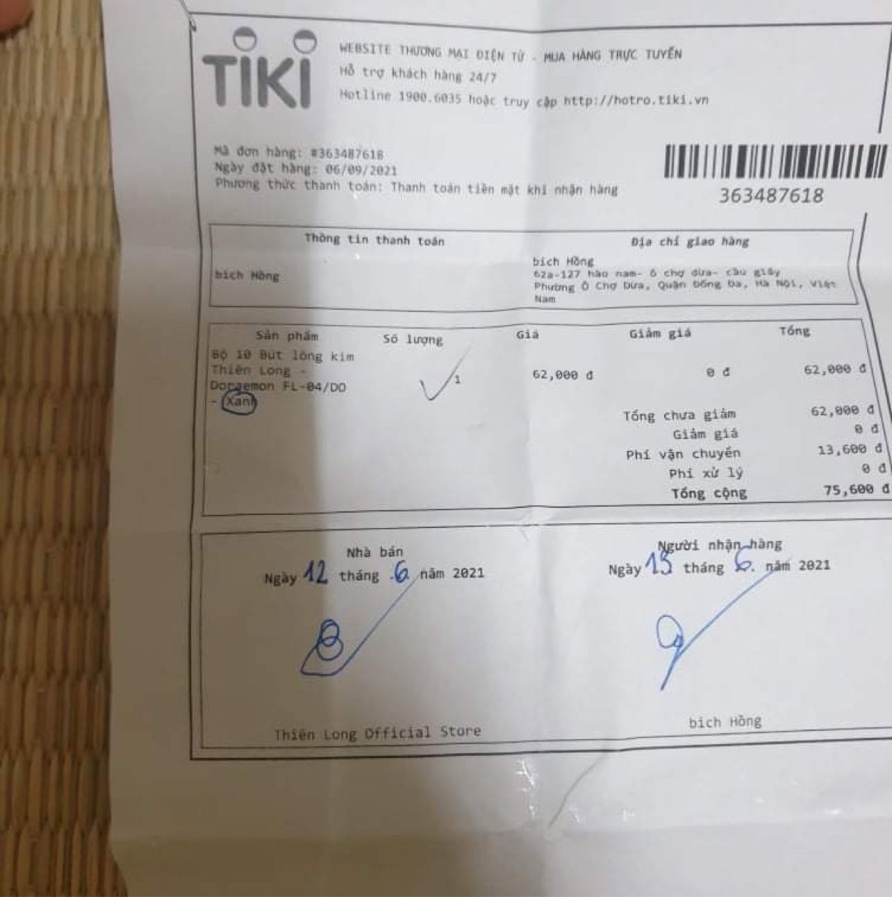 Đặt mua mực xanh mà giao bút mực tím,vỏ hộp màu đỏ, ghi bưu mực xanh là dối khách hàng Đặt mua mực xanh mà giao bút mực tím,vỏ hộp màu đỏ, ghi bưu mực xanh là dối khách hàng