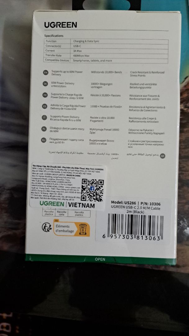 Vừa nhận thử ok, sạc nhanh dây chất lượng. Hộp quá chất luôn, mình dùng cáp Internet cũng toàn của hãng mày luôn