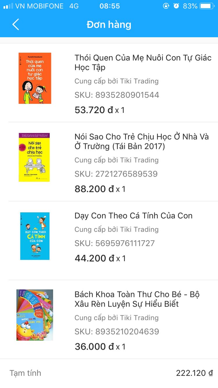 Mình ko phàn nàn gì về dịch vụ tiki nhưng đề nghị kiểm tra lại đơn hàng giúp mình, mình đặt 4 cuốn nhưng chỉ giao có 3 cuốn, thiếu bách khoa toàn thư cho bé.
