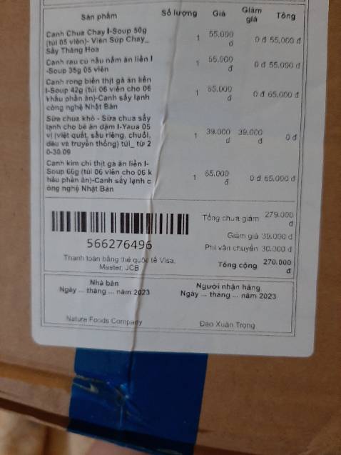 Đã nhận được sản phẩm