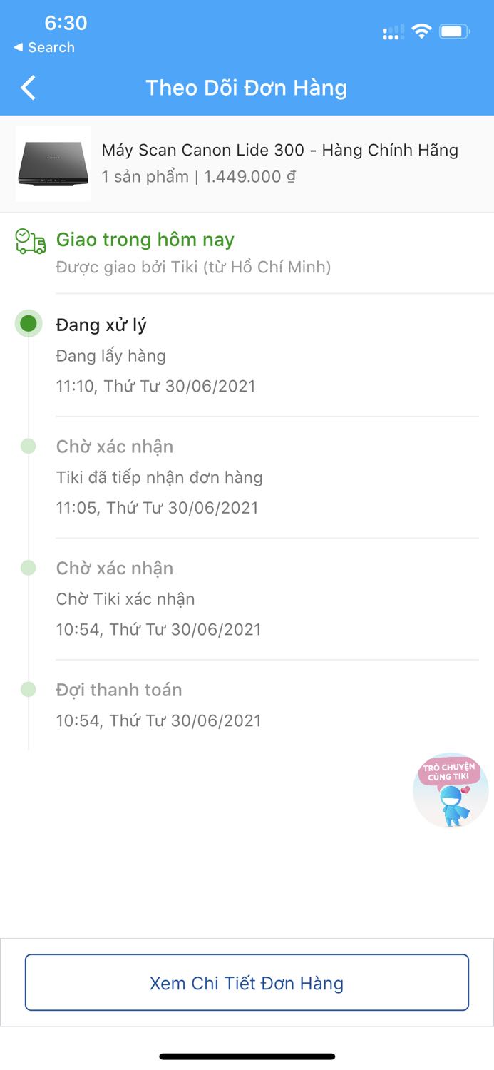 Tiki giao hàng không đúng hẹn. 
Vì mình muốn mua nhanh nên đã mua thêm gói TikiNow mất 99k cuộc đời. Sau đó, mình đặt thì Tiki hẹn sẽ giao trong hôm nay (30/6), mãi đến 18 giờ 38 cùng ngày tình trạng đơn mới chuyển qua “Đang vận chuyển”, trong khi tình trạng đơn hẹn là “Giao trong hôm nay (30/6). Vì địa chỉ mình đặt là ở văn phòng công ty, 7h tối mình phải xách xe chạy từ Thủ Đức lên Q1 đứng đợi, đợi đến 8h30 tối đành phải ra về. Mãi đến 8h sáng nay (01/07) mới bắt đầu vận chuyển giao hàng. Nếu vậy Tiki nên thông báo hay có một động thái xin lỗi hay chuyển thông báo để mình biết là không nhận được trong ngày. Bắt mình đợi hơn một ngày, chạy xe 7h tối lên rồi 8h30 tối về giữa trăm công ngàn việc, rồi mất 99k cuộc đời mua TikiNow chỉ mong giao nhanh trong ngày. Và mình bị sếp khiển trách :( Sản phẩm dùng tốt, nhưng cách tương tác với khách hàng để thông báo khi nào nhận hàng lại chưa ổn. Hy vọng Tiki khắc phục hạn chế này.