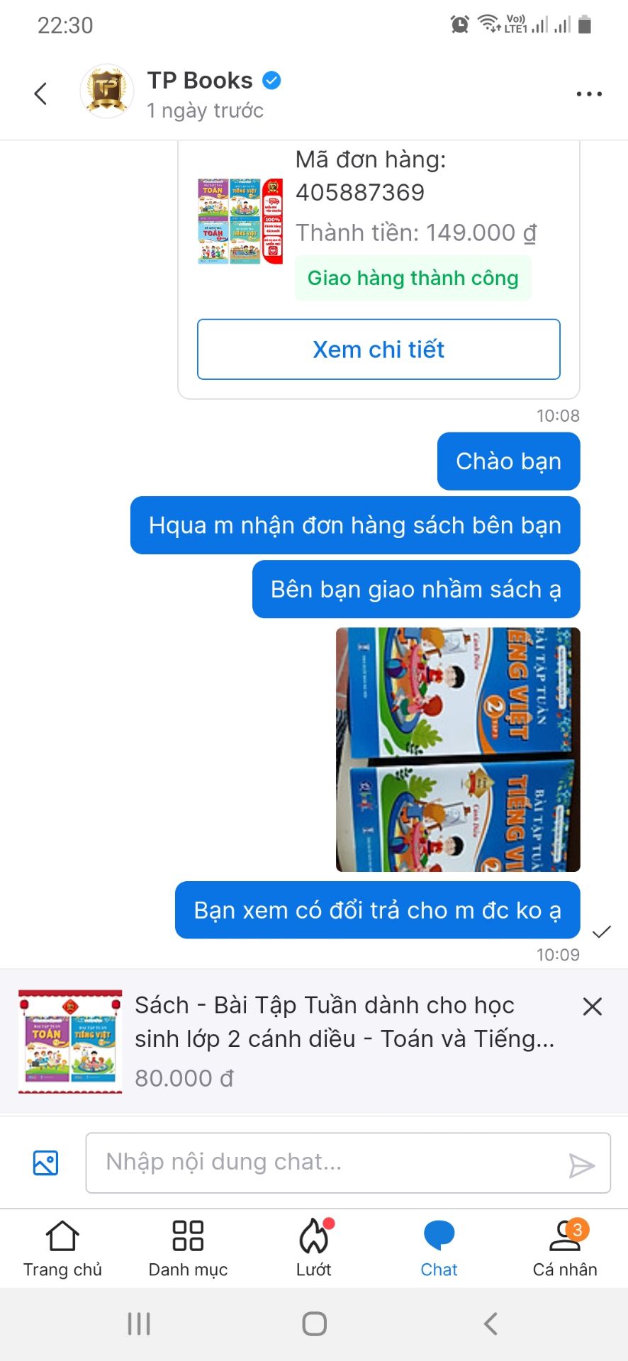 shop gửi sai sách m phản hồi từ sáng mà shop ko trả lời là sao ạ. mong shop sớm hồi đáp ạ