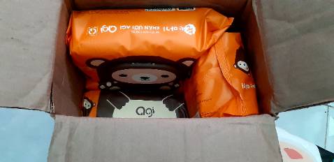 Gửi đủ 5 gói, 2 loại khác nhau: màu xanh và màu cam.