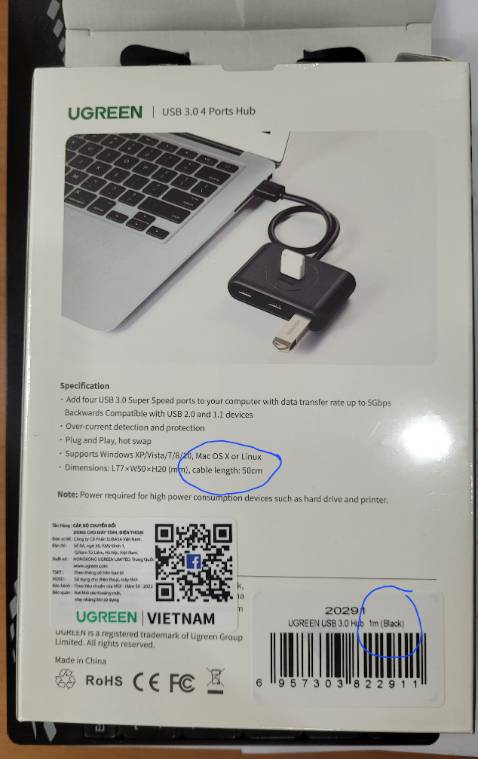 Shop kiểm tra lại việc đánh nhãn. Sản phẩm ghi cáp 50cm mà shop lại giới thiệu là cáp 1m.

Tuy nhiên mình vẫn sử dụng đc nên mình không đổi trả.
Chỉ đánh giá 4 sao.